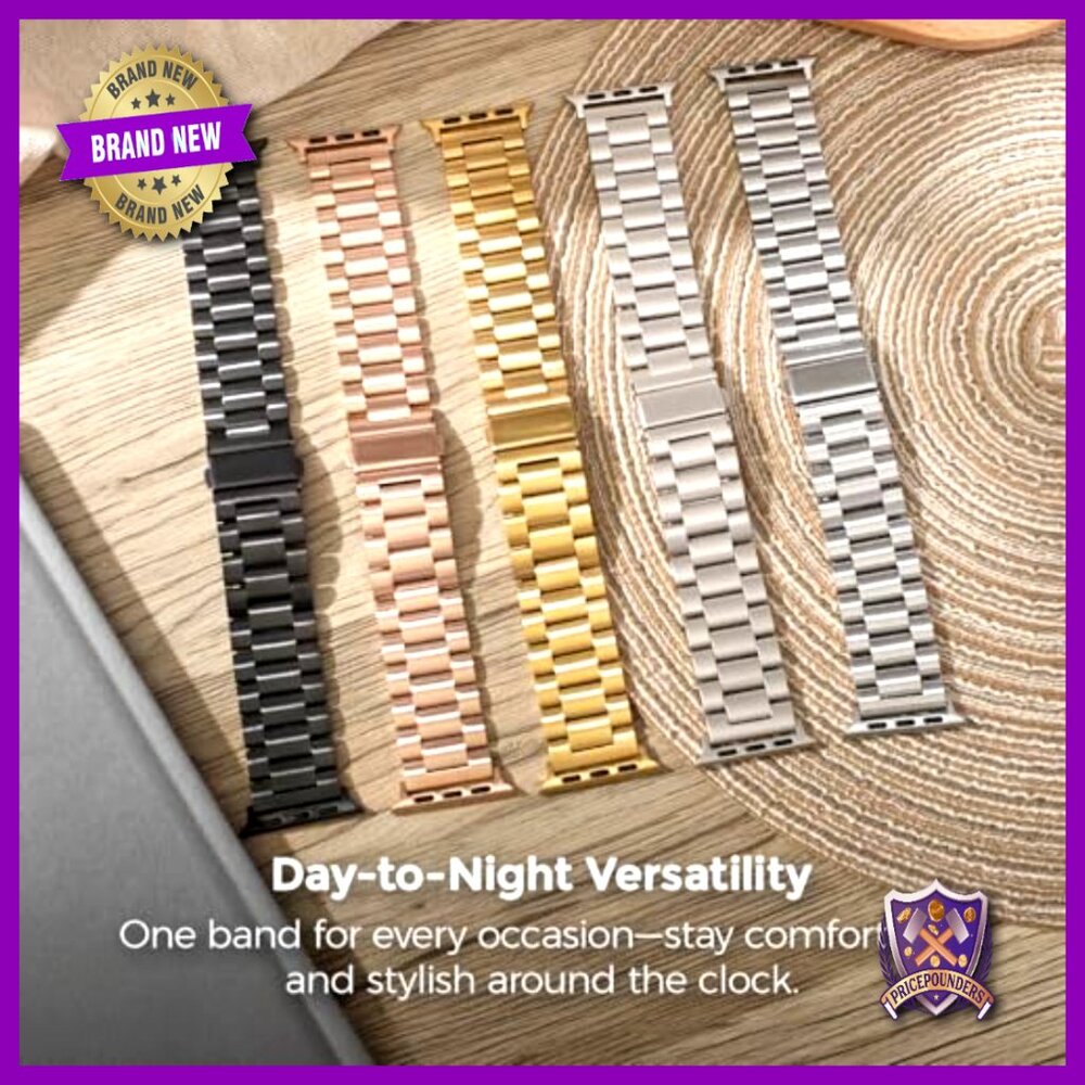 Stainless Steel Apple Watch Band Adjustable Classic Elegant Minimal Chic Strap - Picture 5 of 7